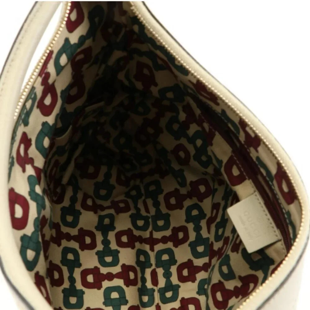 Gucci Off-White Guccissima Abbey D Ring Leather Shoulder Bag